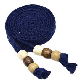 Cotton Sweatshirt Hoodie Flat Drawstring Sweatpants Waistband Cord Wooden Beads Decorative Replacement Drawstring,Dark Blue