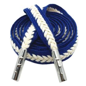 Two-tone Cotton Braided Drawstring Hoodies Sweatpants Shorts Decorative Replacement Drawstring,Blue Beige