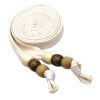 Cotton Sweatshirt Hoodie Flat Drawstring Sweatpants Waistband Cord Wooden Beads Decorative Replacement Drawstring,Beige
