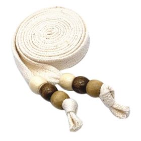 Cotton Sweatshirt Hoodie Flat Drawstring Sweatpants Waistband Cord Wooden Beads Decorative Replacement Drawstring,Beige