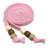 Cotton Flat Drawstring Wooden Beads Decorative Replacement Drawstring for Sweatshirt Hoodies Sweatpants Shorts,Pink