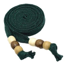 Cotton Flat Drawstring Wooden Beads Decorative Replacement Drawstring for Sweatshirt Hoodies Sweatpants Shorts,Dark Green