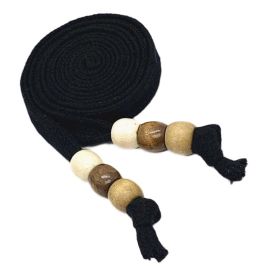 Cotton Sweatshirt Hoodie Flat Drawstring Sweatpants Waistband Cord Wooden Beads Decorative Replacement Drawstring,Black