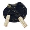 Golden Metallic Drawstring Single-Sided Velvet Replacement Decorative Drawstring for Hoodies Sweatpants Shorts,Black Gold