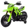 6V Kids Motorcycle with Training Wheels, Horn & Start Sound, for 3-8 Years, Green