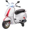 Vespa Licensed Kids Motorcycle 6V Toddler Motorcycle with Music, FM Radio, Headlight for 3-6 Years, WHite