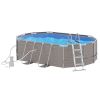14x10 Steel Frame Above Ground Swimming Pool with Filter Pump Ladder for Families, Gray