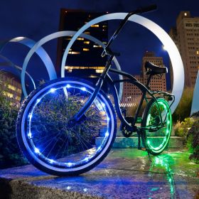 LED Bicycle Wheel Light Accessory – Waterproof Tubing, Fits 20-29 Inch Wheels, Battery Operated, Green – 1 Pack