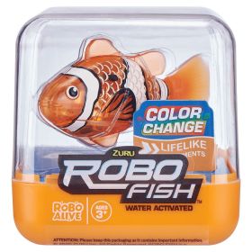 Interactive Robo Swimming Fish Toy – Color Changing, Water-Activated Pet (Orange)