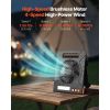 10000mAh Rechargeable Solar Fan with LED Lantern, 7 inch Portable Fan Cordless with 4W Foldable Solar Panel, 4-Speed& Timer& Quiet