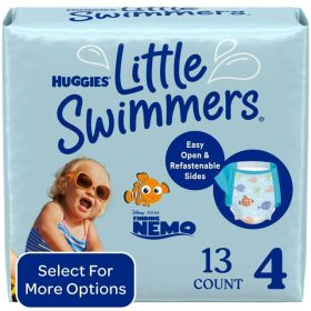 Size 4 Disposable Swim Diapers – 13 Count, Fits 24–34 lbs, Leak Guards & Stretch Waistband for Pool or Beach