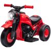 Ride On Motorcycle, 6V Ride on Bubble Car, 3 Wheeled Electric Motorcycle for Kids w/ LED Headlight, Music, Red