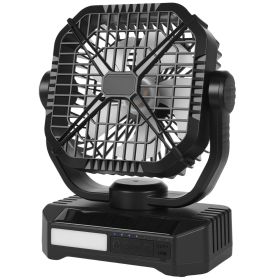 10400mAh Solar fan, Camping Fan with Solar Panel & LED Lantern, 7W 8 Inch Portable Rechargeable Battery Powered for Outside