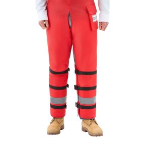 Apron Style Chainsaw Chaps, Class D, 8 Layers Chainsaw Pants with Adjustable Belt & Gear Pocket, Chain Saw Chaps for Men/Women
