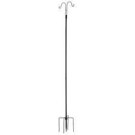 Double Shepherds Hooks for Outdoor, 8 Pack 76 Inch Heavy Duty Bird Feeder Pole, 3/4 Inch Thick Garden Hooks for Hanging Hummingbird Feeder
