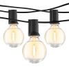 Solar Outdoor String Lights, 100FT, 2700K Dimmable Patio Lights with Remote Control, 50 Solar Powered LED G40 Bulbs