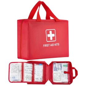 First Aid Kit, 420 Pieces, 600D Nylon Large Survival First Aid Bag, Emergency Medical Supplies, for Home, Car, Office, Travel, Camping, Truck, Hiking