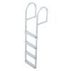 Removable Dock Ladder, 4 Steps, Aluminum Alloy Pontoon Boat Swim Ladder, with Non-Slip Wide PP Steps, 500 lbs Weight Capacity, Quick Release Design