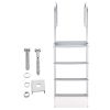 Retractable Dock Ladder, 4 Steps, Aluminum Alloy Pontoon Boat Swim Ladder with Auto-Lift Float, Non-Slip Wide Steps, 500 lbs Weight Capacity