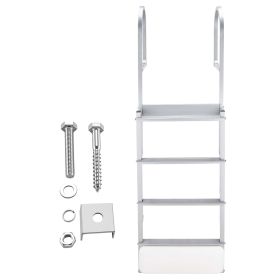 Retractable Dock Ladder, 4 Steps, Aluminum Alloy Pontoon Boat Swim Ladder with Auto-Lift Float, Non-Slip Wide Steps, 500 lbs Weight Capacity