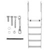 Retractable Dock Ladder, 5 Steps, Aluminum Alloy Pontoon Boat Swim Ladder, with Non-Slip Wide Steps, 350 lbs Weight Capacity, Adjustable Height