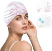 2pcs Adult Swim Caps for Women, Silicone Waterproof Swimming Caps - Fits Long/Short Hair