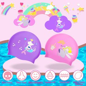 2 Pack Kids Swim Caps for Girls Boy Aged 9-15, Waterproof Bathing Cap for Long and Short Hair