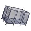 Pool Storage Bin, 48.8 x 32.7 x 32.7 in, Rolling Pool Float Storage Organizer with Side Pockets & Casters, Heavy Duty Metal Frame
