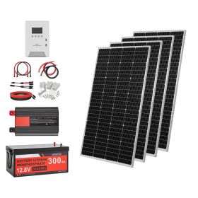 800W 12V Complete Solar Power Kit