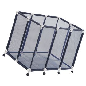 Pool Storage Bin, 48 x 33 x 39 in, Rolling Pool Float Storage Organizer with Casters, Durable Plastic Frame, Poolside Toys Noodles Holder