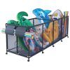Pool Storage Bin, 103 x 32 x 35 in, Rolling Pool Float Storage Organizer with Side Pockets & Noodles Holder, Durable Metal Frame