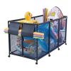 Pool Storage Bin, 69 x 32 x 35 in, Rolling Pool Float Storage Organizer with Side Pockets & Noodles Holder, Durable Metal Frame