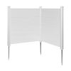 2 Panels Outdoor Privacy Screen, 50 x 50 in Air Conditioner Fence with 27.6 in Ground Stakes, Pool Equipment Enclosure, Horizontal Vinyl Privacy Fence