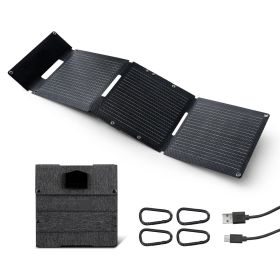 30W Foldable Solar Panel Charger, 16BB N-Type Monocrystalline Solar Panel 24% Efficiency, Ultra-Light Portable with USB-A