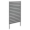 Metal Privacy Screen, 38" W x 60" H Freestanding Modern Privacy Fence, Garden Divider Panel with Extended Ground Stakes & Panel Height Adjustable