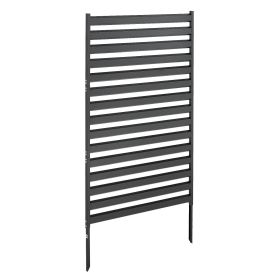 Metal Privacy Screen, 38" W x 60" H Freestanding Modern Privacy Fence, Garden Divider Panel with Extended Ground Stakes & Panel Height Adjustable