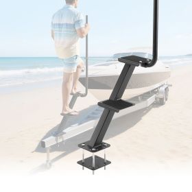 Boat Trailer Steps, 2-Step, Heavy-Duty Boat Trailer Steps with Handle, Non-Slip Surface, 3 Mounting Angle Options