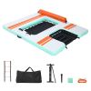 Inflatable Floating Dock, 8 x 6 FT Inflatable Dock Platform, Non-Slip Water Air Mat with Portable Carrying Bag and Detachable Ladder