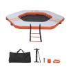 Inflatable Floating Dock, 8.5x8.5 FT Inflatable Dock Platform, Non-Slip Water Mat with Portable Carrying Bag & Detachable Ladder