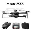V168 Drone | Front-mounted 8K HD PTZ Camera, 4.5-inch Screen Remote Control, Brushless Motors, GPS Return-to-home, Gesture Control, 360° Roll