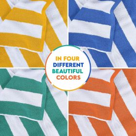 Towels Pack of 4 Cabana Beach Towels, Oversized 30 x 60 Inches Cotton Beach Towel Set, Smooth Ring Spun Texture for Pool and Swim Days