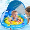 Baby Pool Swimming Float with Removable Canopy & Adjustable Seat - UPF50+ Sun Protection