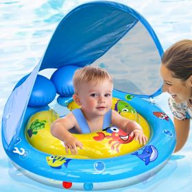 Baby Pool Swimming Float with Removable Canopy & Adjustable Seat - UPF50+ Sun Protection