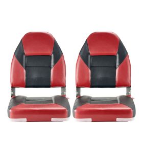 Boat Seat, High Backrest, Folding Fishing Boat Seat with Thickened Sponge Cushion & Waterproof PVC Leather, Aluminum Alloy Hinges
