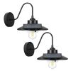 Solar Outdoor Barn Light, 3 Lighting Modes and Motion Sensor, 2-Pack Gooseneck Light Fixture, Farmhouse Wall Sconce, with E27 Bulb Compatible