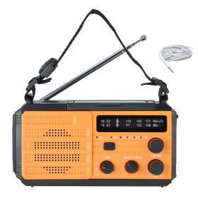 Emergency Weather Radio, 8000mAh Battery, FM/AM/WB/NOAA Alert Solar Hand Crank Emergency Radio, Type-C Charging, USB Cable, SOS Alarm and Flashlight