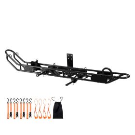 Motorcycle Carrier, 500 lbs Capacity, Heavy Duty Steel Hitch Mount Rack with Anti-Tilt Lock Device, Straps & Stabilizer