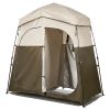 Camping Shower Tent, 2-Room Foldable Portable Privacy Tent Changing Room with Ground Stakes, Ropes, and Carry Bag