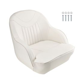 Boat Seat, Low Backrest, Boat Seat Captain Bucket Seat with Thickened Sponge Cushion & Waterproof PVC Leather, Ergonomic Design