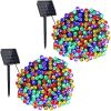 Solar Christmas Lights Outdoor, 2 Packs Total 144ft 400 LED Solar String Lights with 8 Mode, Outdoor Christmas String Light for Garden, Patio, Fence